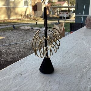 Gold Script Earrings